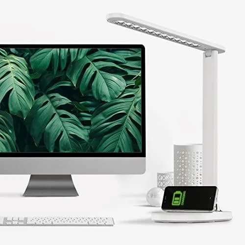 Platinet stalinė lempa su belaidžiu įkrovikliu PDL081W 18W QI, balta (45244)