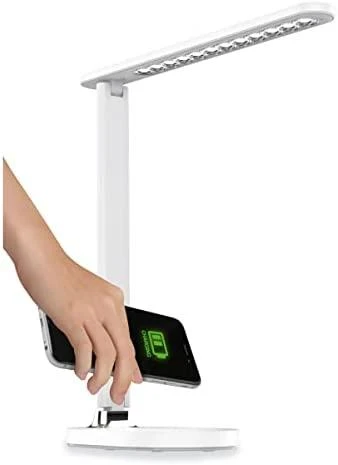 Platinet stalinė lempa su belaidžiu įkrovikliu PDL081W 18W QI, balta (45244)
