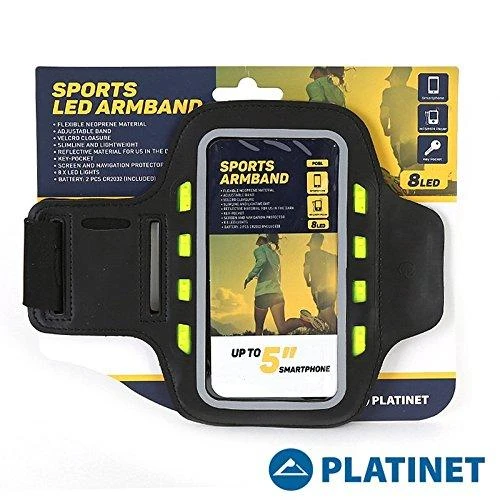 Dėklas Platinetinė rankovė Sport LED, juoda (43705)