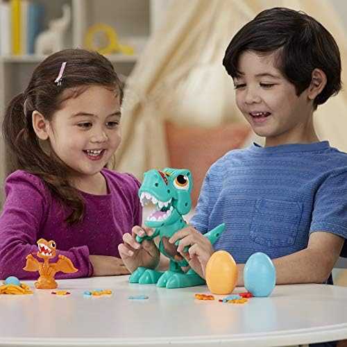 Hasbro Play-Doh plastelinas, valgantis dinozauras (F1504)