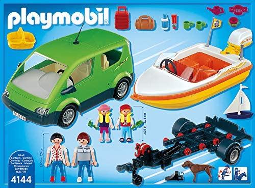 Žaislų rinkinys - Playmobil 4144 Šeimos furgonas su valties priekaba (Playmobil, furgonas, priekaba, valtis)