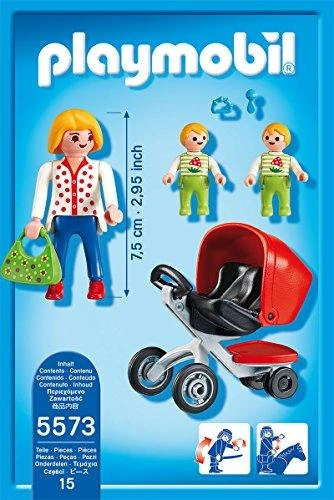 PLAYMOBIL CITY LIFE motina su vežimėliu dvynukų, 5573