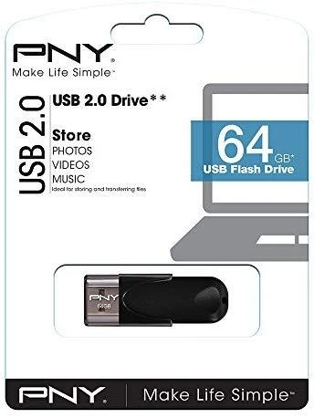 Pny Technologies PNY Attaché 4 2.0 64GB USB atmintinė USB A tipo Juodas