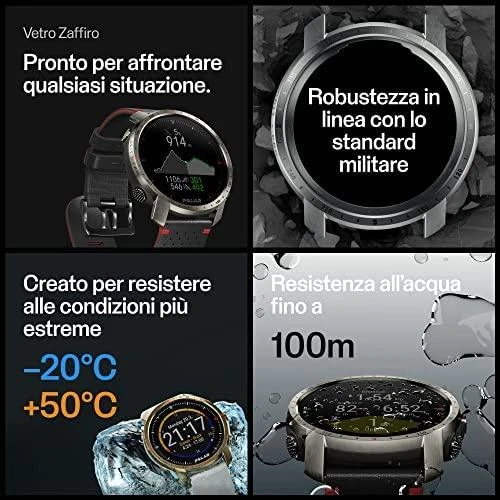 Išmanusis laikrodis Polar Grit X Pro Titan, Titano apvadas su juodu odiniu dirželiu