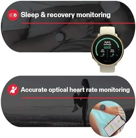 Išmanusis laikrodis Polar Ignite 2, S/L dydis, Aukso spalvos korpusas su smėlio spalvos dirželiu