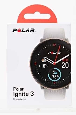 Išmanusis laikrodis Polar Ignite 3,  S-L dydžio, Aukso spalvos korpusas su pilkos spalvos silikoniniu dirželiu