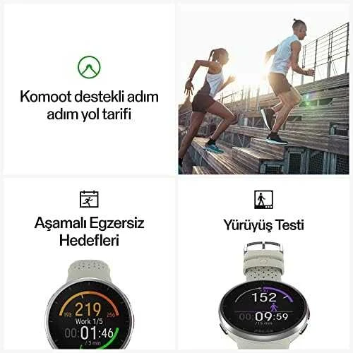 Išmanusis laikrodis Polar Pacer Pro, S/L dydždio, Balta spalvos su baltai raudonu silikoniniu dirželiu
