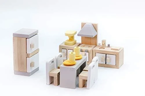 Viga Toys „Viga Polarb“ baldų rinkinys „Dollhouse“ virtuvės valgomajam