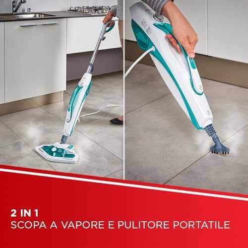 Polti | Garinė šluota | PTEU0282 Vaporetto SV450_Double | Garinė šluota ir rankinis garinis valytuvas | 1500 W | Veikimo spindulys 7,5 m | Baltas