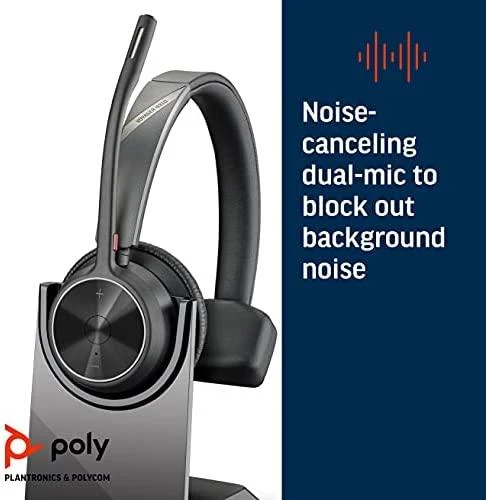 „Poly Plantronics Voyager 4310 UC Bluetooth“ ausinės, nano raktas su USB-C jungtimi, įkrovimo stotelė, monofoninis