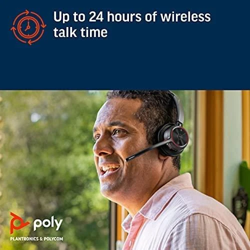 „Poly Plantronics Voyager 4310 UC Bluetooth“ ausinės, nano raktas su USB-C jungtimi, įkrovimo stotelė, monofoninis