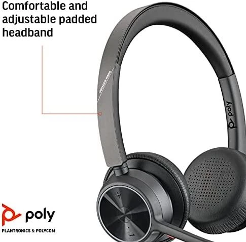„Poly Plantronics Voyager 4320 UC Bluetooth“ ausinės, binaurinis, nano raktas su USB-C jungtimi