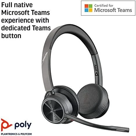 Poly VOYAGER 4320 UC,V4320-M C USB-C,WW Poly USB-C Ausinės Su mikrofonu Juodas Belaidės USB Type-C