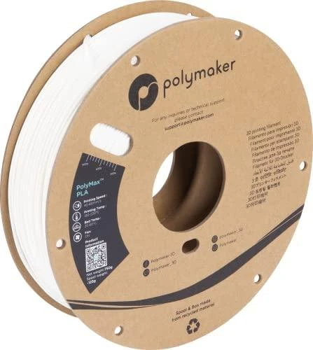 PolyMax Tough PLA baltas 3D siūlas ant kartoninės ritės