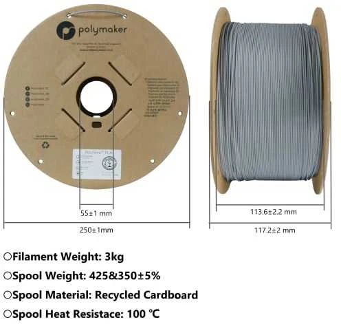 Polymaker PolyTerra PLA - 3kg - 1.75mm - Cotton Baltas