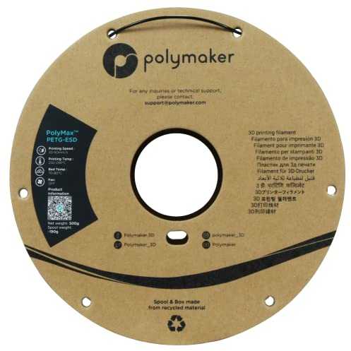 Polymaker PolyMax PETG-ESD - 0.5kg - 1.75mm - juodas