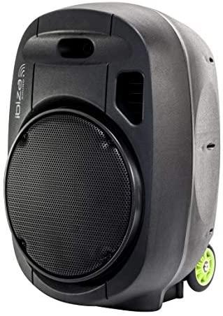Ibiza Sound PORT15VHF-MKII NEŠIOJAMA GARSO SISTEMA SU AKUMULIATORIUMI + 2X VHF BELAIDŽIAI MIKROFONAI, USB/SD/AUX/BLUETOOTH, 15′′/38CM