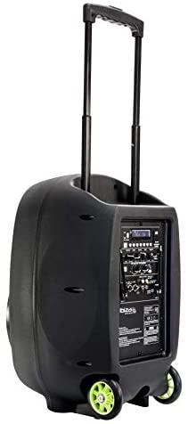 Ibiza Sound PORT15VHF-MKII NEŠIOJAMA GARSO SISTEMA SU AKUMULIATORIUMI + 2X VHF BELAIDŽIAI MIKROFONAI, USB/SD/AUX/BLUETOOTH, 15′′/38CM