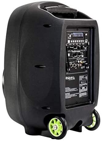 Ibiza Sound PORT15VHF-MKII NEŠIOJAMA GARSO SISTEMA SU AKUMULIATORIUMI + 2X VHF BELAIDŽIAI MIKROFONAI, USB/SD/AUX/BLUETOOTH, 15′′/38CM