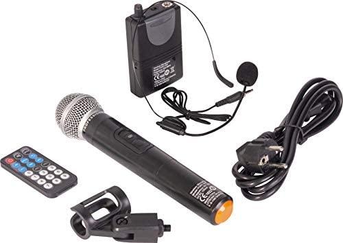 Ibiza Sound PORT15VHF-MKII NEŠIOJAMA GARSO SISTEMA SU AKUMULIATORIUMI + 2X VHF BELAIDŽIAI MIKROFONAI, USB/SD/AUX/BLUETOOTH, 15′′/38CM