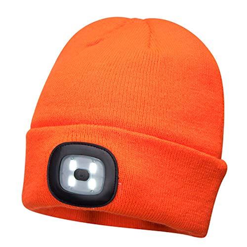 Kepurė PORTWEST B029 su USB pakraunamu LED galvos žibintu, Pw spalvos: Oranžinis