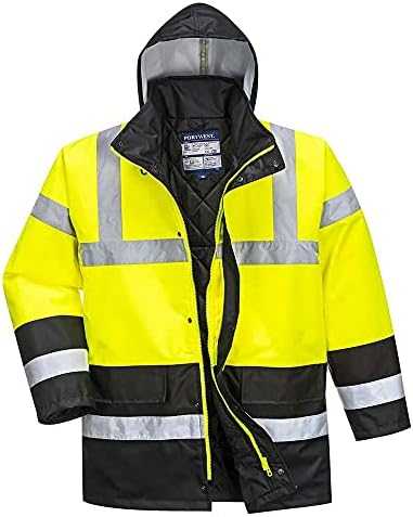 Gero matomumo kontrastinga PORTWEST S466 kelininko striukė, Dydis: XL, Pw spalvos: Geltona/Juodas