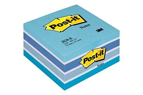 Post-it lapelių kubas, melsvų atspalvių blokelis