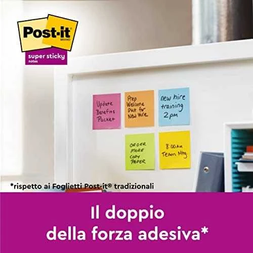 Staples Kabės POST-IT Pad SUPER STICKY 654-SS-VP24COL 76x76mm, spalvų derinys 24x90 lapai
