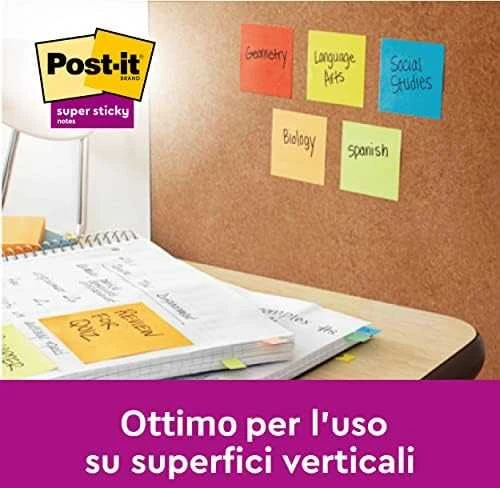Lipnūs lapeliai užrašams 3M Post-it® Super Sticky, 76x76mm, 5 vnt. po 90lapų