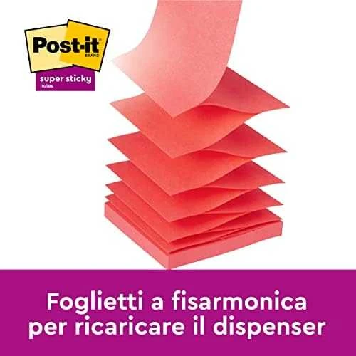 Lipnūs lapeliai užrašams 3M Post-it® Super Sticky, 76x76mm, 5 vnt. po 90lapų