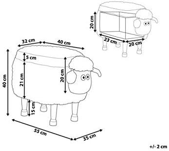 Beliani Gyvūno formos pufas su daiktadėže SHEEP rožinis avinėlis