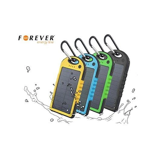 Nešiojamas įkroviklis su saulės baterija Forever Tecnostyle 5000MAH BK