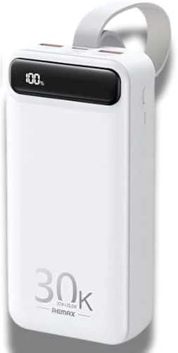Powerbank 22,5W 30000mAh PD + QC Remax Bole Series mėlynos spalvos