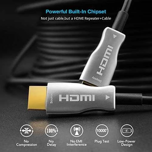 „PremiumCord“ optinis HDMI 2.0 kabelis 15 m didelės spartos + Ethernet 4K@60Hz