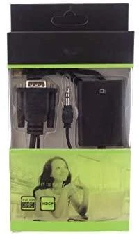 Adapteris AV PremiumCord HDMI - D-Sub (VGA) + 3,5 mm juodas lizdas