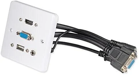 AV Sieninė Plokštė - LINDY Sieninė Plokštė VGA/HDMI/USB/3.5mm Stereo 86x86mm Balta