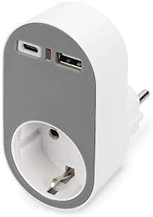 Assmann Electronic DIGITUS DA-70620 Lanksti maitinimo juosta 3680 W 250VAC 50 Hz 4x saugos lizdas 16 A 2x USB A jungtis 2,4 A