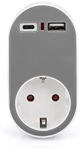 Assmann Electronic DIGITUS DA-70620 Lanksti maitinimo juosta 3680 W 250VAC 50 Hz 4x saugos lizdas 16 A 2x USB A jungtis 2,4 A