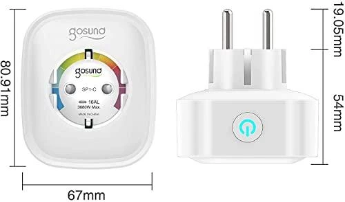 Gosund Nitebird "Gosund SP1-C" išmanusis lizdas "WiFi Apple Home Kit" (2 vnt.)