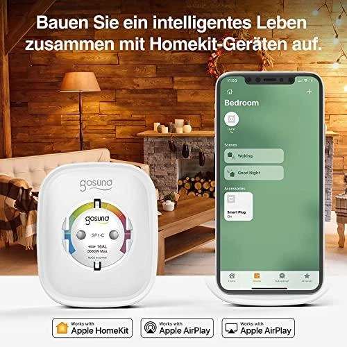 Gosund Nitebird "Gosund SP1-C" išmanusis lizdas "WiFi Apple Home Kit" (2 vnt.)