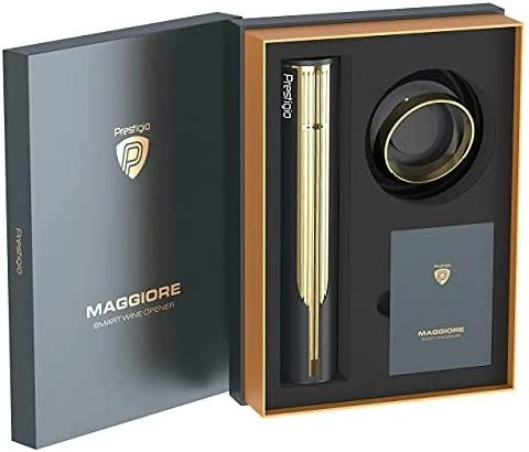 Išmanus vyno butelio atidarytuvas Prestigio Maggiore, juodas/auksinis
