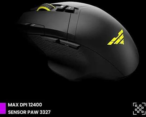 Omron PREYON Falcon Gaming su laidu žaidimų pelė| 12400 DPI