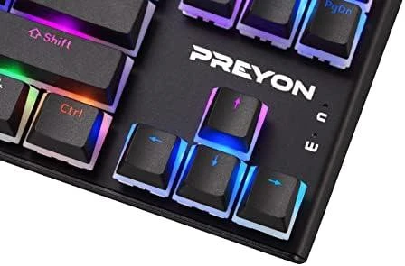PREYON Raudona Blitz Claw TKL laidinė mechaninė klaviatūra (US, Gateron Raudona)