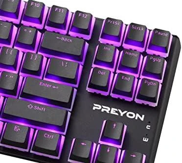 PREYON Raudona Blitz Claw TKL laidinė mechaninė klaviatūra (US, Gateron Raudona)