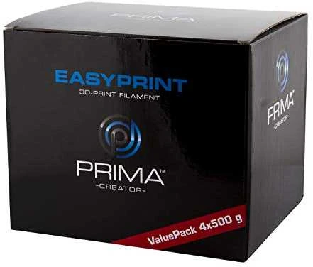 PrimaCreator EasyPrint PETG Value Pack – 1.75mm – 4 x 500g (iš viso 2kg) – skaidrus, rožinis, šviesiai mėlynas, žalias