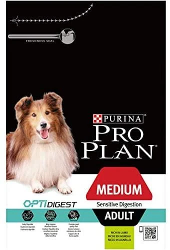 Purina Pro Plan OPTIDIGEST Sensitive Digestion Medium Adult Dog ėriena 14 kg, suaugusių vidutinių veislių, jautrią virškinimo sistemą turinčių šunų sausas pašaras su ėriena 12366972
