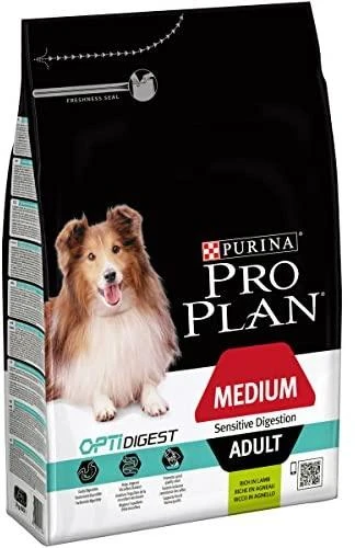 Purina Pro Plan OPTIDIGEST Sensitive Digestion Medium Adult Dog ėriena 14 kg, suaugusių vidutinių veislių, jautrią virškinimo sistemą turinčių šunų sausas pašaras su ėriena 12366972