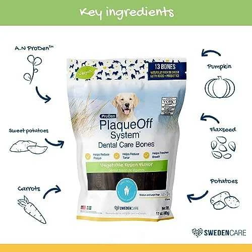 Swedencare „PlaqueOff“ – dantų kaulams skirtas daržovių mišinys, 480 g – (721.0046)