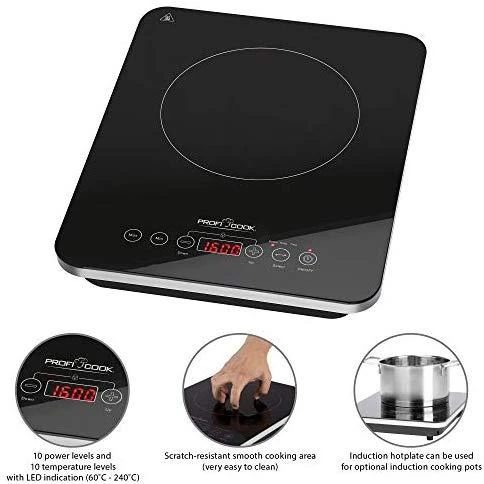Clatronic Indukcinė viryklėa Profi Cook PC-EKI 1062 ( 1 katvietė, 2000W, juoda sp.)