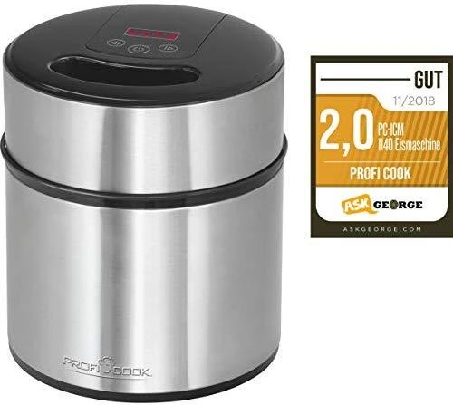 Profi Cook ProfiCook 501140 ice cream maker 1.8 L Juodas,Nerūdijantis plienas 12 W